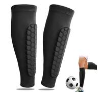 jatimdotin Shin Pads, Soccer Shin Guards, Honeycomb Compression Sleeve Football Shin Guards, Flexible Comfort & Protection, Football Shin Guards Sleeves For Teenagers and Adults (Black-S)