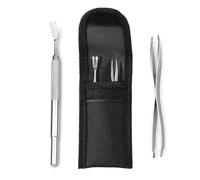 jatimdotin Tick Remover Tools Set, Stainless Steel Tick Remover Set with Tick Hook, Double-ended Clips and Bag, Removal Tweezers for Humans, Dogs, Cats