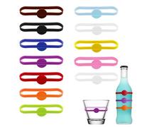 jatimdotin Wine Glass Marker, 12 Pieces Silicone Stretchable Drink Markers, Party Marker Drink Identifiers for Glasses Cup, Beer Bottle, Mug, Jar, Cocktail Glass, Drink Bottle