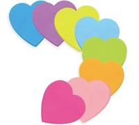 jatimdotina 240 Pastel Sticky Notes, 3x3 in 8 Colors Assorted Self-Stick Pads, Heart Shape Sticky Notes for Notebook, Office, School and Home