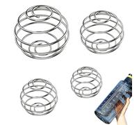 jatimdotina 4Pcs Stainless Steel Bottle Mixer Ball, Protein Shaker Ball, Spring Stirring Ball for Milk Tea, Healthy Vegetables, Milkshakes (4 Sizes)
