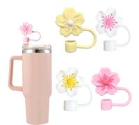 jatimdotina 4Pcs Straw Covers Cap for Stanley Cup, 10mm Silicone Straw Topper, Dust-Proof, for 40/30 Oz Stanley Accessories