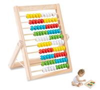 Jatipy 1pc Wooden Abacus Math - Educational Counting Abacus, Classic Fun Arithmetic Tool - Colorful Beads