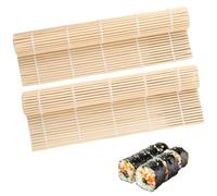 Jatipy 2 PCS Bamboo Sushi Mat Set - Traditional Rolling Mats for Homemade Sushi - Easy to Use, Reusable Bamboo Mats