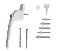 Jatipy Universal Window Handles for uPVC Windows - Upvc Window Lock Handles with Key, Durable, Easy Installation, White Finish