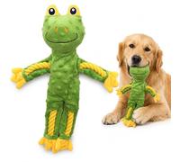 Jatmira Plush Dog Squeaky Toys for Small Medium Lage Breeds, Cute Dog Chewer Tough, Durable Stuffed Animal for Cuddling and Playing (Green Frog1)