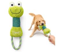 Jatmira Plush Dog Squeaky Toys for Small Medium Lage Breeds, Cute Dog Chewer Tough, Durable Stuffed Animal for Cuddling and Playing (Green Frog2)