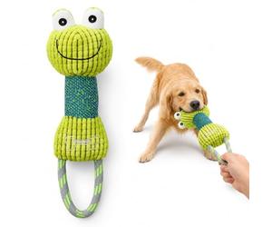 Jatmira Plush Dog Squeaky Toys for Small Medium Lage Breeds, Cute Dog Chewer Tough, Durable Stuffed Animal for Cuddling and Playing (Green Frog2)