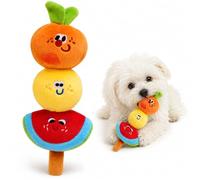 Jatmira Plush Fruit Dog Toys Cute, Crinkle & Squeaky Dual-Sounded Chewer Toy, Interactive Puppy Chew Toy for Small, Medium Dogs