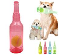 Jatmira Tennis Ball in Bottle Dog Toy [2025 New Upgrade] Reinforced and Thickened Rubber Bottle Dog Chew Toy with Ball Squeaky Fetch Toy Tough (Red, Large)