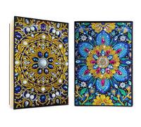 JATOK 2 Pack Diamond Painting Notebooks for Girls, A5 Blank Journals with Gem Art Craft Kits, Mandala Diary and Sketchbook, Birthday Gift for Ages 8-12