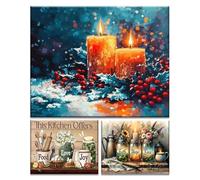 JATOK 3 Packs Paint by Number for Adults - 16x20in/40x50cm, Landscape on Colored Rolled Canvas with 3 Sets Pigments, Easy DIY Acrylic Painting for Beginners, Home Wall Decor (No Frame)