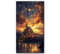 JATOK Large Diamond Art Kits Adults, Castle Diamond Painting Kits for Adults Beginners, DIY Full Round Drill Gem Art Crafts Home Wall Decor Relax Gifts, 40x70cm/15.7x27.5in
