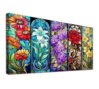 JATOK Large Diamond Art Kits Adults, Flowers Diamond Painting Kits for Adults Beginners, DIY Full Round Drill Gem Art Crafts Home Wall Decor Relax Gifts, 40x70cm/15.7x27.5in