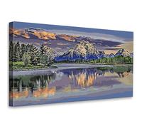 JATOK Paint by Numbers for Adults, Mountain Lake Reflections, 90 x 40 cm