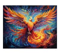 JATOK Paint by Numbers for Adults, Painting Kits for Beginners On Clear Symbols Colored Canvas, Easy DIY Acrylic Pigment Drawing Paintwork for Home Wall Decor, 16x20in Frameless, Phoenix