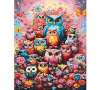 JATOK Paint by Numbers for Adults, Painting Kits for Beginners On Clear Symbols Colored Canvas, Easy DIY Acrylic Pigment Drawing Paintwork for Home Wall Decor, 16x20in Frameless, owl