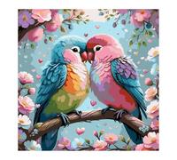 JATOK Paint by Numbers for Adults, Painting Kits for Beginners On Clear Symbols Colored Canvas, Easy DIY Acrylic Pigment Drawing Paintwork for Home Wall Decor, 16x16in Frameless, Couple Birds