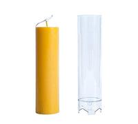 Jatour Long Candle Mould Plas-tic Pillar Large Cylinder Rib Candle Soap Making Mold Silicone Mould for Making Wax Candles, Soaps, Crafts