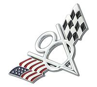 Jatour USA Flag V8 Emblem Sticker Badge Car Head Side Rear Trunk 3D Metal Emblem Badge Decal fit Corvette