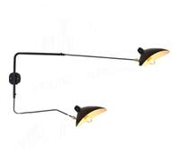 Jatwefiv Adjustable Long Arm Wall Lights Modern Double Head Swing Arm Sconces E27 360° Creative Rotatable Long Wall Lamp for Bedroom Living Room Office Bar Study Etc.,Black,120cm+65cm