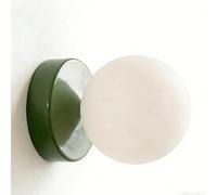 Jatwefiv Glass Ball Wall Lights Modern Simple Wall Lamp Indoor Circle Small Sconces Minimalist Wall Light for Living Room Bedroom Bedside Hallway Hotel Office,Green