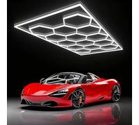 Jatwefiv Hexagonal Honeycomb LED Light Panel, 86400 Lumen 720W Waterproof Garage & Shop Lighting for Workshop, Auto Detailing, Gym,K