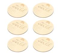 Jauarta 6PCS Wooden Milestone Cards Baby Growth Monthly Milestone Photo Cards with Hello World Sign for Baby Photos and First Year Milestones