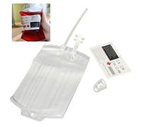 Jauarta Halloween Transparent Medical Plastic Blood Energy Bag 350ml Reusable Blood Energy Drink Bag Halloween Vampire Pouch Props (As Shown)