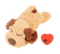 Jauarta Heartbeat Puppy Toys Interactive Stuffed Animal Heartbeat Plush Toy for Pet Behavioral Sleep Calming Aid (Brown)