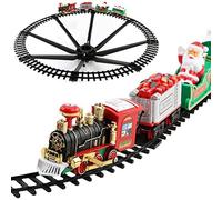 Jauarta Luxury Christmas Tree Train Set, Electric Christmas rail car with vocal lights, Durable and safe materials, Easy to assemble and play