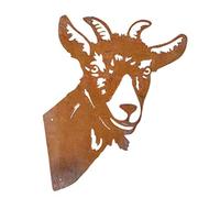 Jauarta Outdoor farmhouse peeping at the sheep, Wall-mounted design, with metal art, Indoor outdoor decoration for garden yard decor (goat)
