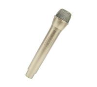 Jauarta Realistic Prop Microphone, High-density Mesh Head, Children's Speeches Toy, Photography Prop, Stage Performance with Plastic Outer Shell, 2.5x23.5x4.9cm (Gold)