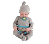 Jauarta Realistic Reborn Lifelike Boy, 19 Inches Silicone Doll, Premium Materials, Flexible Arms and Legs, for Children, with Simulated Baby, for Christmas and Birthday