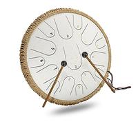 Jauarta Steel Tongue Drum Kit 15 Note D Key Ethereal Hand Pan Percussion Instrument Red with Hand Pan for Various Activities Accessories (D adjustment 15 meter star white + full set of)