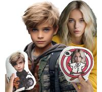 Jaucin Custom Face Pillow Personalized Funny Pillow - My Face 3D Printing Photo Pillow | Custom Photo Pillow Featuring Your Face | Gift For friends, mum, dad, wife, boy, girl (30cm)
