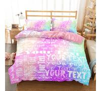 Jaucin Custom Personalized Duvet Cover 135x200cm - Your Text Design Luxury Bedding Set for Kids, Toddlers, and Travel Cot - Microfiber quilt cover Zip Fastening for Easy Use