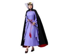 Jaugola Women Evil Queen Costume Wicked Grimhilde Dress Crown Cape Halloween Villain Fairy Tale Outfit for Adult, Purple, X-Small