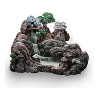 Jauhmui Backflow Incense Burner Resin Mountain Waterfall, Zen Buddha Landscape Smoke Fountain Incense Holder for Meditation Aromatherapy Home Decor Ornament(3)