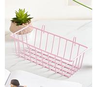 Jauhmui Metal Wire Wall Hanging Basket Storage Organizer For Bathroom Pink