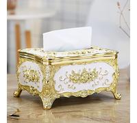 Jauhmui Retro Vintage Acrylic Rectangular Tissue Box, Gold