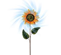 Jauhmui Sunflower Windmill, Metal Garden Stake Ornaments, Weatherproof, Rust-Resistant Metal Construction, Easy to Install, Yellow
