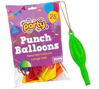 Jaunty Partyware 25x Large Punch Balloons for Kids Ideal Party Bag Fillers - 12 Inch Large Size - Assorted Colours - Fun Children’s Party Ideas - Thick & Strong - Easy to Inflate