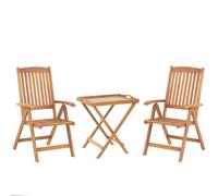 Beliani Bistro Set Folding Java Acacia Wood Light Brown