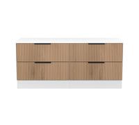 Java 4 Drawer Bed Box in Slatted Effect / White - Ready Assembled - Lewis's Home | TJ Hughes