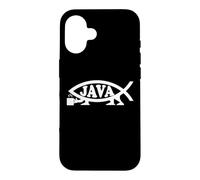 Java Coffee Darwin Evolutionist Fish Atheists Nonbeliever Case for iPhone 16