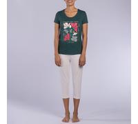 Java Cropped Pyjamas in Cotton Jersey Green/Printed