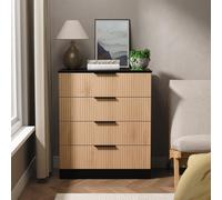 Java Fluted Chest - 4 Drawer - Natural and Black