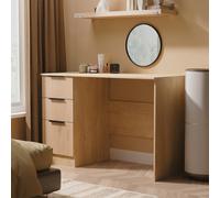 Java Fluted Desk - 3 Drawer - Natural and Nebraska