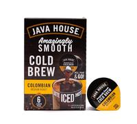 JAVA HOUSE Cold Brew Coffee, Colombian Medium Roast Coffee Concentrate Liquid Pods - 1.35 Fluid Ounces (6 Count) Enjoy Hot Or Iced